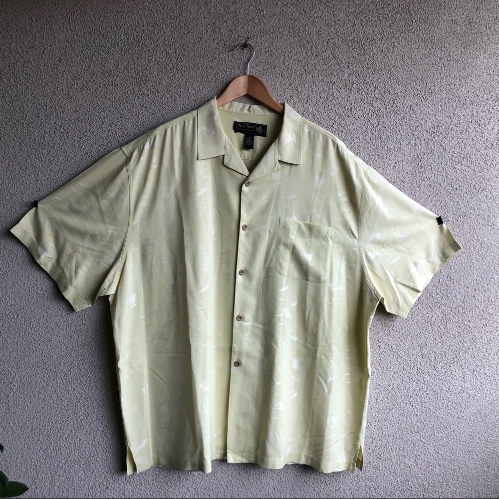 Nat Nast 100% Silk Club Shirt XXL